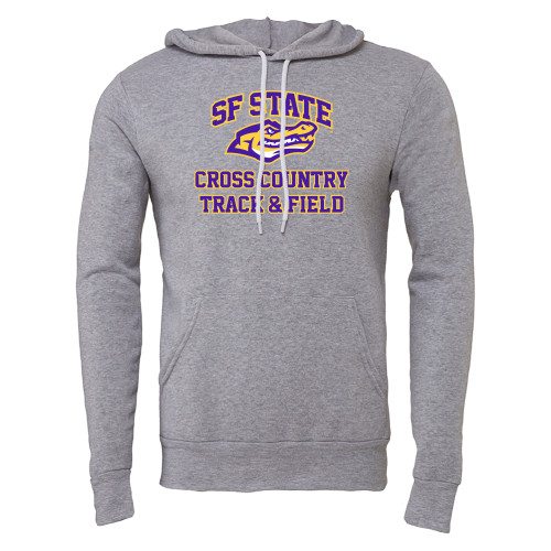 Bella + Canvas Heather Grey Fleece Hood - SF State Cross Country and T&F