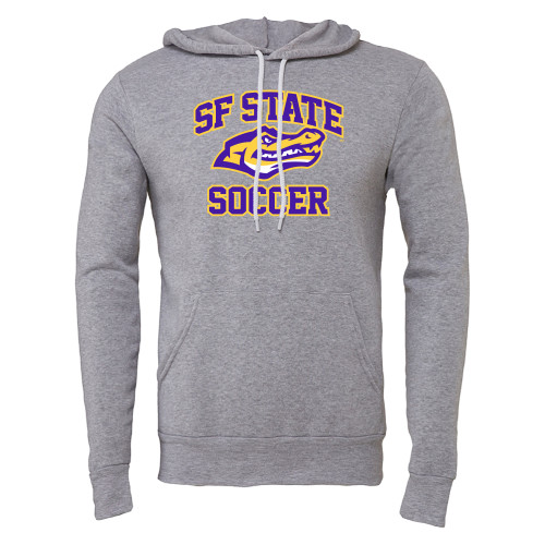  Bella + Canvas Heather Grey Fleece Hood - SF State Soccer