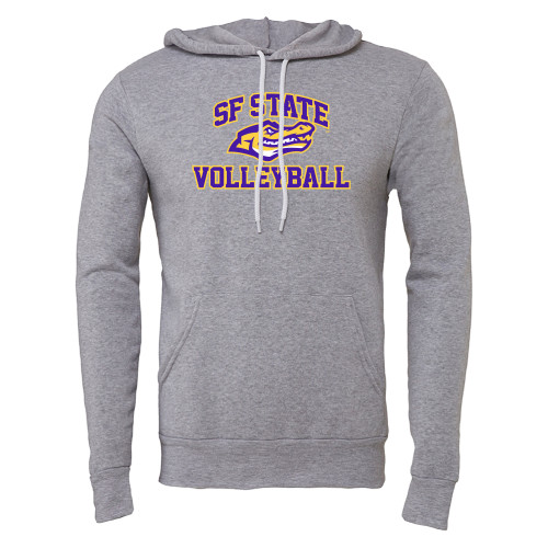  Bella + Canvas Heather Grey Fleece Hood - SF State Volleyball