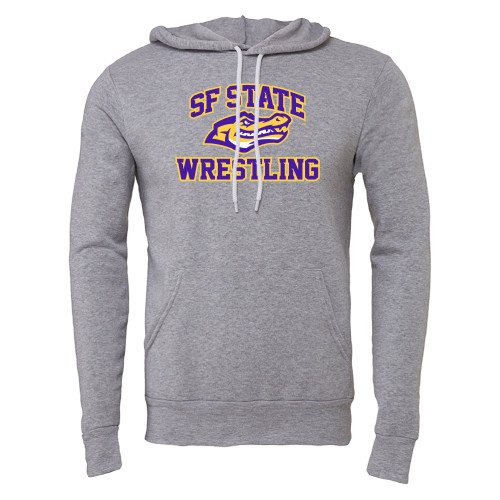  Bella + Canvas Heather Grey Fleece Hood - SF State Wrestling