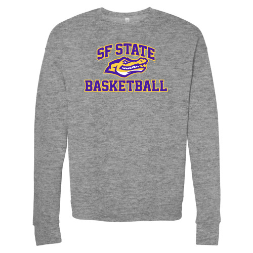  Bella + Canvas Heather Grey Fleece Crew - SF State Basketball