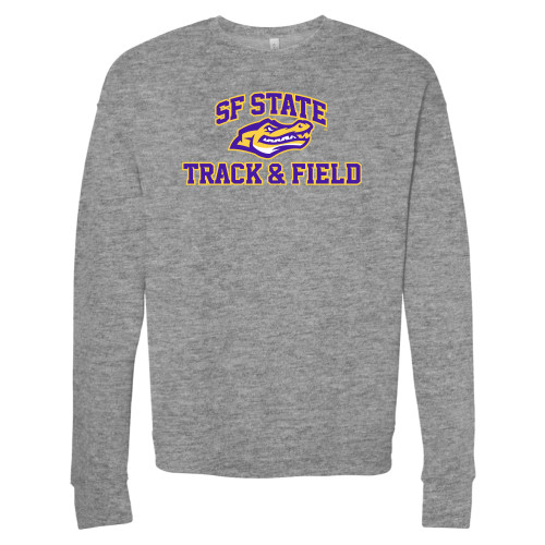 Bella + Canvas Heather Grey Fleece Crew - SF State Track & Field