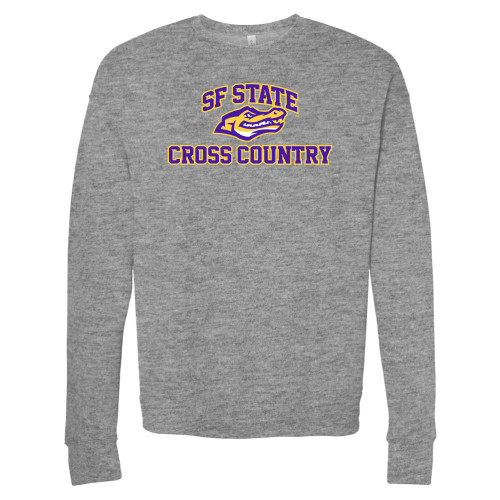  Bella + Canvas Heather Grey Fleece Crew - SF State Cross Country