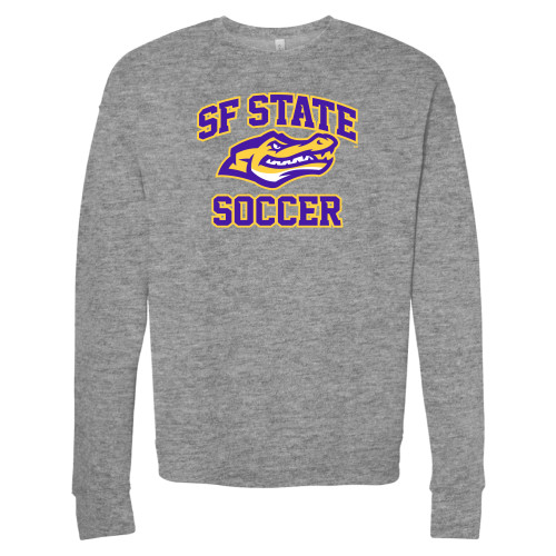  Bella + Canvas Heather Grey Fleece Crew - SF State Soccer