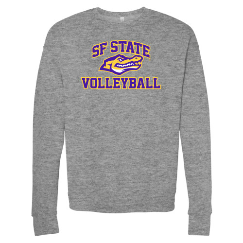  Bella + Canvas Heather Grey Fleece Crew - SF State Volleyball