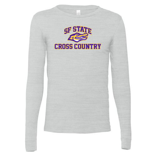  Bella + Canvas Ash Grey Jersey Cotton Long Sleeve T Shirt - SF State Cross Country