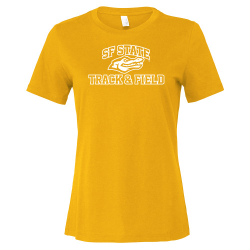  Bella + Canvas Womens Gold Relaxed Cotton T Shirt - SF State Track & Field