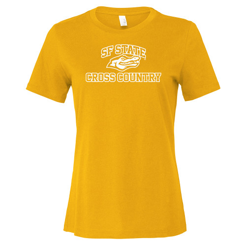  Bella + Canvas Womens Gold Relaxed Cotton T Shirt - SF State Cross Country