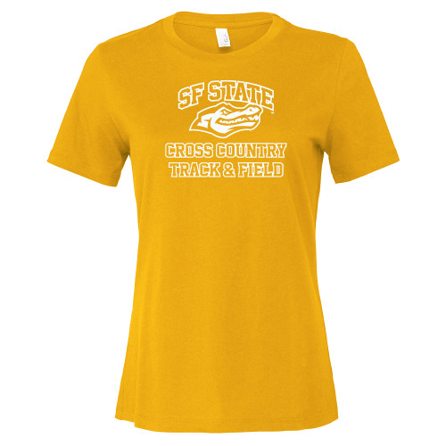  Bella + Canvas Womens Gold Relaxed Cotton T Shirt - SF State Cross Country and T&F
