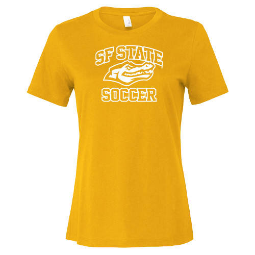  Bella + Canvas Womens Gold Relaxed Cotton T Shirt - SF State Soccer