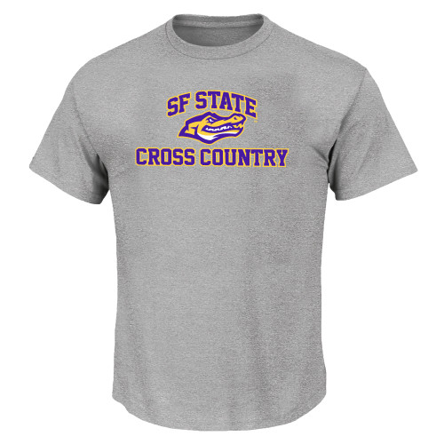  Tall Heather Grey T Shirt - SF State Cross Country