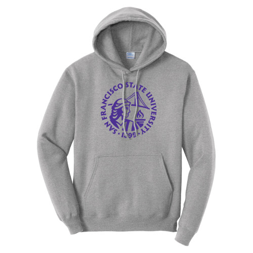  Tall Athletic Heather Fleece Hoodie - San Francisco State University Seal