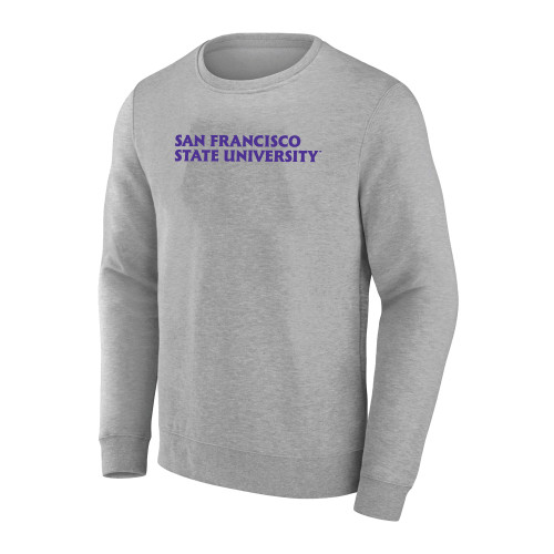  Extended Heather Grey Crew - San Francisco State University Seal Wordmark