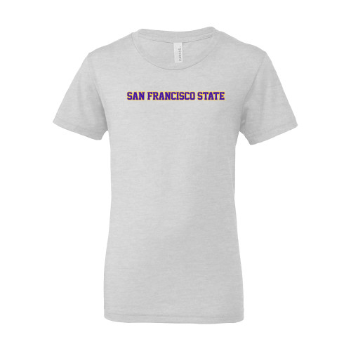  Bella + Canvas Youth Ash Grey Jersey T Shirt - San Francisco State Wordmark
