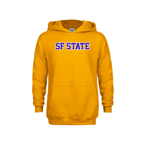 Youth Gold Fleece Hoodie - SF State Wordmark