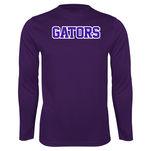  Purple Performance Long Sleeve Shirt - Gators Wordmark
