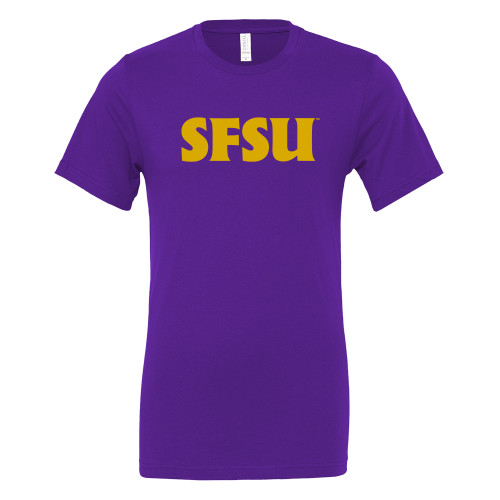  Bella + Canvas Purple Jersey Cotton T Shirt - SFSU Wordmark