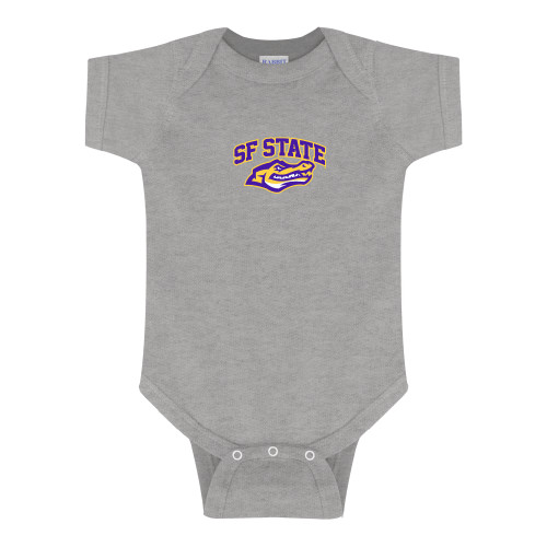  Grey Infant Onesie - SF State with Gator Head