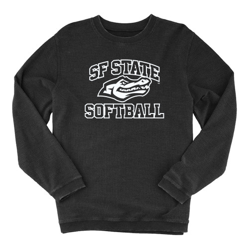  Boxercraft Womens Black Corded Crew - SF State Softball