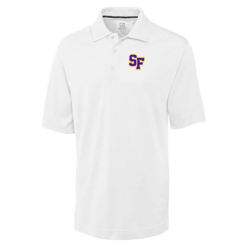  C&B White Advantage TriBlend Pique Polo - SF Monogram
