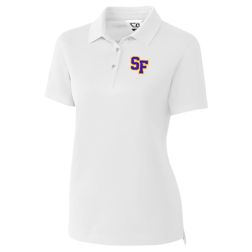  C&B Womens White Advantage Polo - SF Monogram