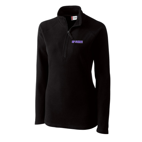  C&B Womens Black Clique Summit Performance Fleece Half Zip - SF State Wordmark
