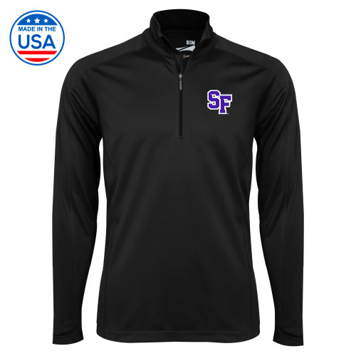  Syntrel Black Interlock 1/4 Zip - SF Monogram