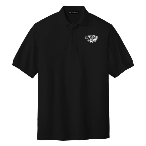  Black Silk Touch Polo - SF State with Gator Head