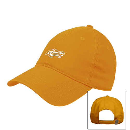  Gold Unstructured Adjustable Low Profile Hat - Gator Head