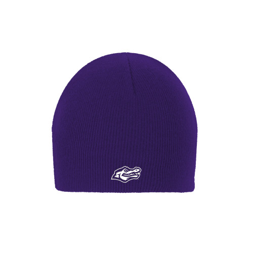  Purple Knit Beanie - Gator Head