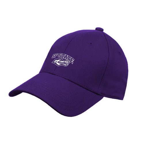  Purple Structured Adjustable Pro Style Hat - SF State with Gator Head