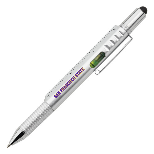  6 in 1 Silver Ballpoint Pen - San Francisco State Wordmark