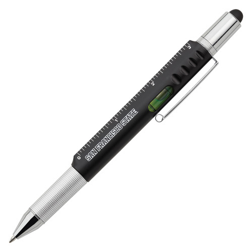  6 in 1 Black Ballpoint Pen - San Francisco State Wordmark
