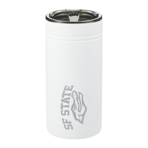  Sherpa Vacuum White Tumbler & Insulator 12oz - SF State with Gator Head Engraved