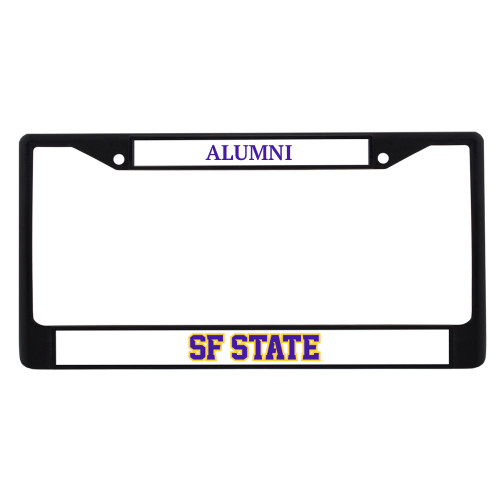  Alumni Metal License Plate Frame in Black - SF State Wordmark