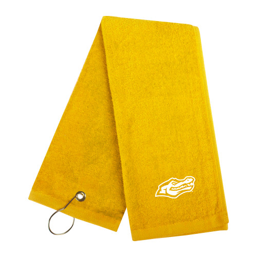  Gold Golf Towel - Gator Head