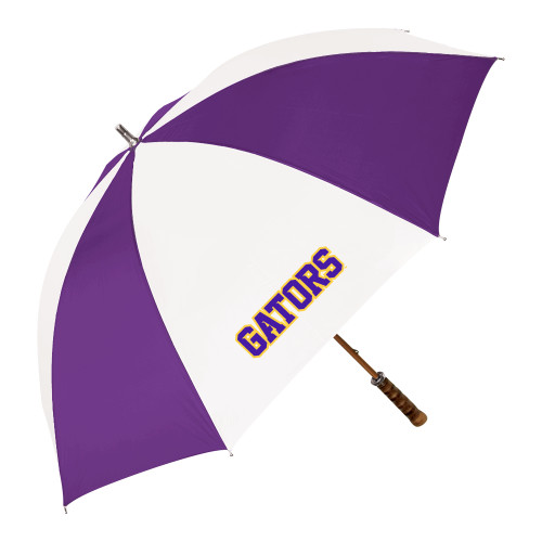  64 Inch Purple/White Umbrella - Gators Wordmark
