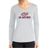Thumbnail image for  Womens White Performance Long Sleeve V Neck Shirt