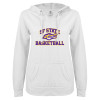 Thumbnail image for  ENZA Womens White V Notch Raw Edge Fleece Hoodie