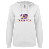 Thumbnail image for  ENZA Womens White V Notch Raw Edge Fleece Hoodie