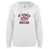 Thumbnail image for  ENZA Womens White V Notch Raw Edge Fleece Hoodie