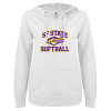 Thumbnail image for  ENZA Womens White V Notch Raw Edge Fleece Hoodie