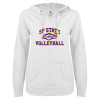 Thumbnail image for  ENZA Womens White V Notch Raw Edge Fleece Hoodie