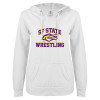 Thumbnail image for  ENZA Womens White V Notch Raw Edge Fleece Hoodie