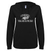 Thumbnail image for  ENZA Womens Black V Notch Raw Edge Fleece Hoodie