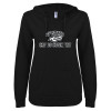 Thumbnail image for  ENZA Womens Black V Notch Raw Edge Fleece Hoodie