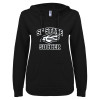 Thumbnail image for  ENZA Womens Black V Notch Raw Edge Fleece Hoodie