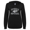 Thumbnail image for  ENZA Womens Black V Notch Raw Edge Fleece Hoodie