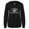 Thumbnail image for  ENZA Womens Black V Notch Raw Edge Fleece Hoodie