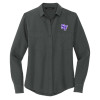 Thumbnail image for  Mercer + Mettle Womens Grey Crepe Long Sleeve Camp Blouse